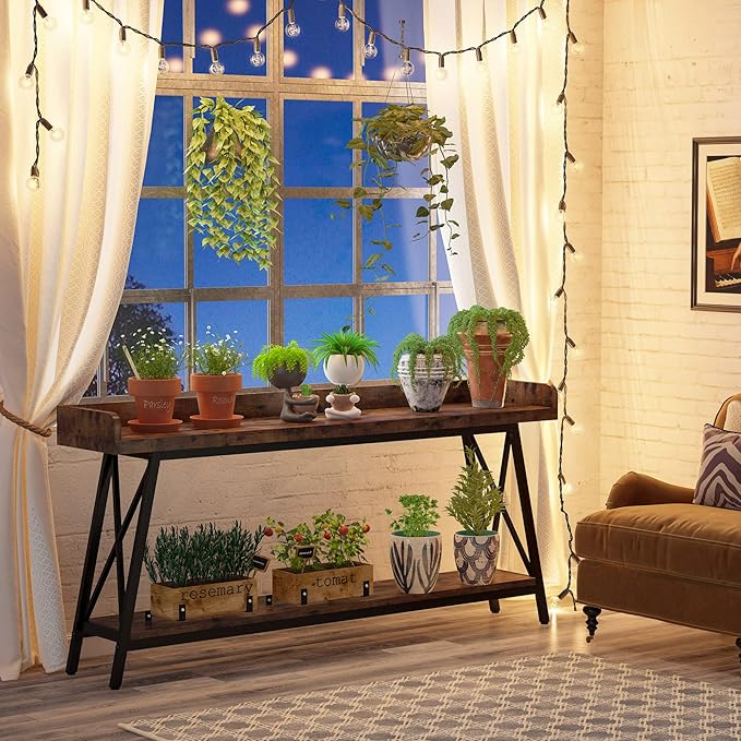 Tribesigns 70.9 inch Extra Long Console Table Behind Couch, Rustic Industrial Sofa Table for Living Room, Narrow Entryway Hallway Long Bar Table