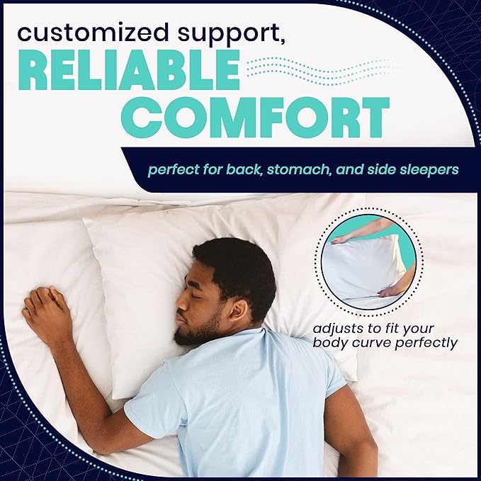 EnerPlex Memory Foam Pillows - Pack of 1 Adjustable, CertiPUR-US Certified King Size Pillows for Sleeping w/Extra Foam & Removable Viscose of Bamboo Cover - Machine Washable Firm Pillow