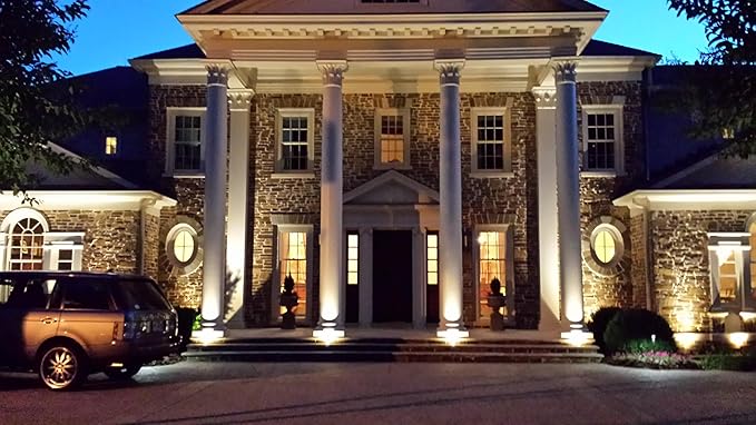 Brass Landscape Spotlights by GLE - 12 Volt - Outdoor Uplight LED, Wired Spot Lights IP65 Waterproof, Antique Bronze for Exterior Garden Yard Tree House Without MR16 Bulb (1 Pack)