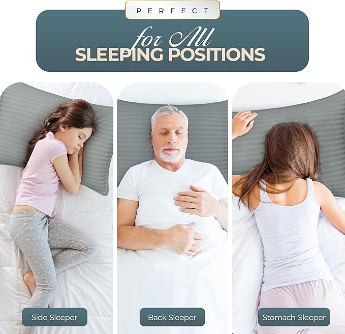 Utopia Bedding Bed Pillows for Sleeping King Size (Light Grey), Set of 2, Cooling Hotel Quality, for Back, Stomach or Side Sleepers