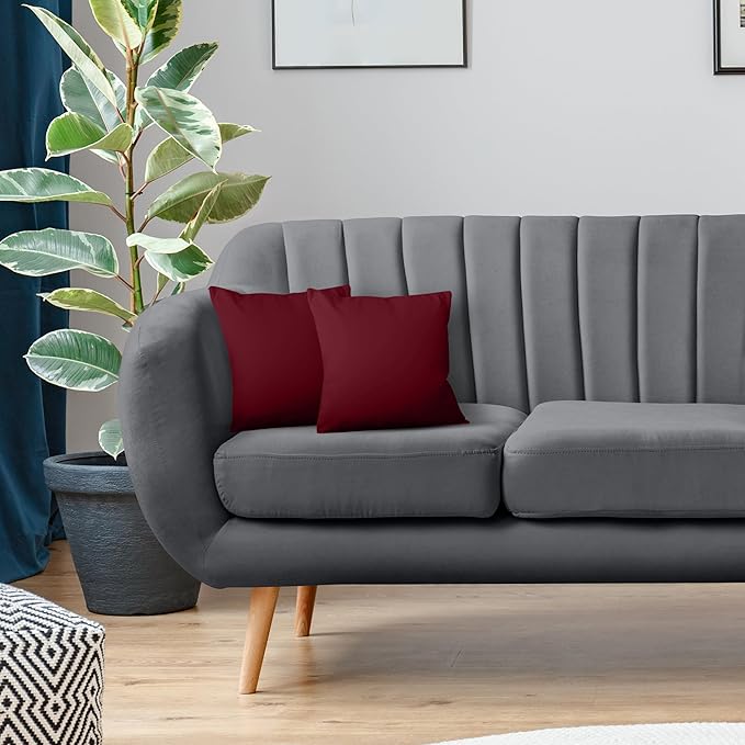 Utopia Bedding Throw Pillows Insert (Pack of 2, Wine Red) - 16 x 16 Inches Bed and Couch Pillows - Indoor Decorative Pillow