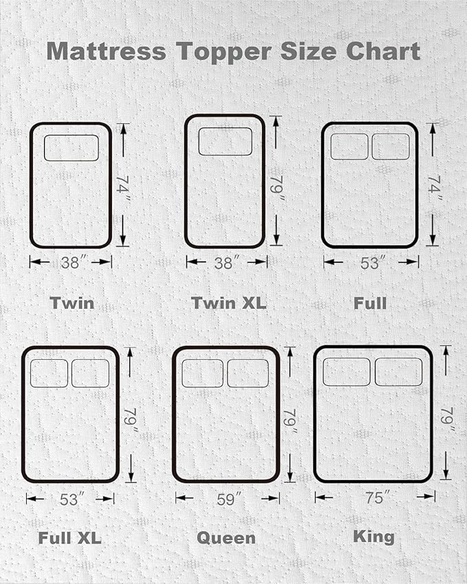 Ferlizer 3" [Queen] Firm Memory Foam Mattress Topper with Ultra Soft Cover & Corner Straps, CertiPUR-US Certified, Grey