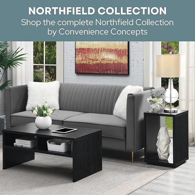 Convenience Concepts Northfield Hall Console Table 48" - Modern, Minimalist Narrow Sofa Display Accent for Contemporary Living Room, Entryway, or Hallway, Black