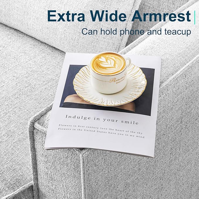 ELUCHANG Oversized Accent Chair,Modern Boucle Sofa Chair with Strong Wood Frame,High Supportive & Soft Sponges,Comfy Upholstered Armchair Reading Chairs for Apartment Small Spaces,Light Grey