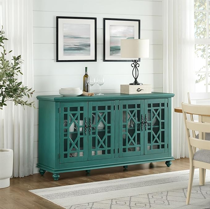Martin Svensson Home Elegant TV Stand, 63" W x 35" H, Antique Teal-Green