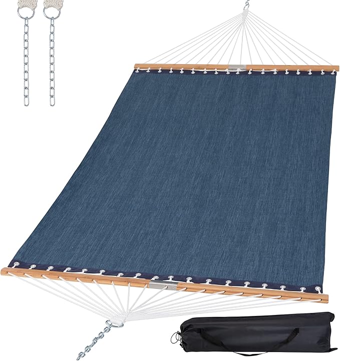SUNCREAT Hammocks Two Person Tree Hammock, Heavy Duty Hammock for Poolside, Garden, Backyard, Patio, 450lbs Capacity, Navy