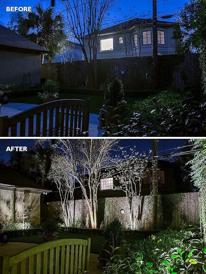 Outdoor Tree Lights - 16W UL Listed Landscape Lights, 1600lm LED Flood Light, Waterproof, 5000K Daylight White, 1/2'' Knuckle Mount, 120V, 5 Year Warranty