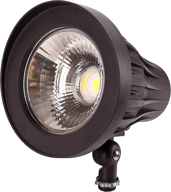 GKOLED 20W Bullet/Round Outdoor Spotlight, 20° Narrow Beam Angle Light, 2400 Lumens Aluminum Waterproof Flag Pole Lights, 4000K Cool White, 120-277V AC, UL Listed and DLC Qualified, 5 Years Warranty