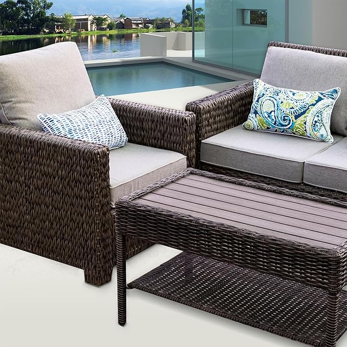 Pack of 2 Patio Lumbar Pillows, 12"x20" Fade Resistant Outdoor Waterproof Lumbar Pillow with Inners, Decorative Garden Lumbar Cushions for Home Patio Terrace Sofa Use