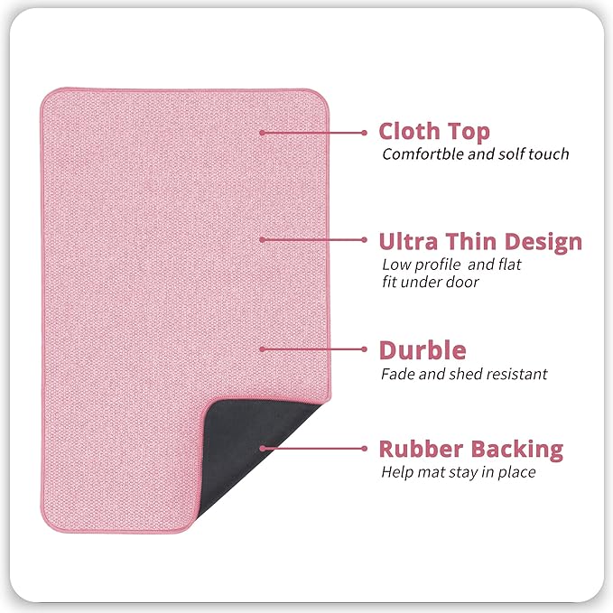 Bath Mat,Ultra Thin Bathroom Rugs,Rubber Bath Mats for Bathroom,No Slip Bath Rugs,Quick Dry,Machine Washable,Low Pile,Absorbent,Shower Outside,Sink,Home Decor Accessories.Pink,1'5"x2'3"(2 Pack)