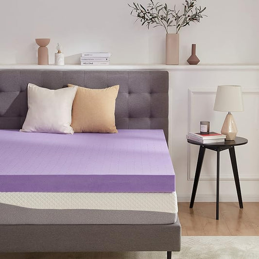 SINWEEK 4 Inch Gel Memory Foam Mattress Topper Ventilated Soft Pressure Relieve Mattress Pad, Breathable Bed Topper, CertiPUR-US Certified, Full Size