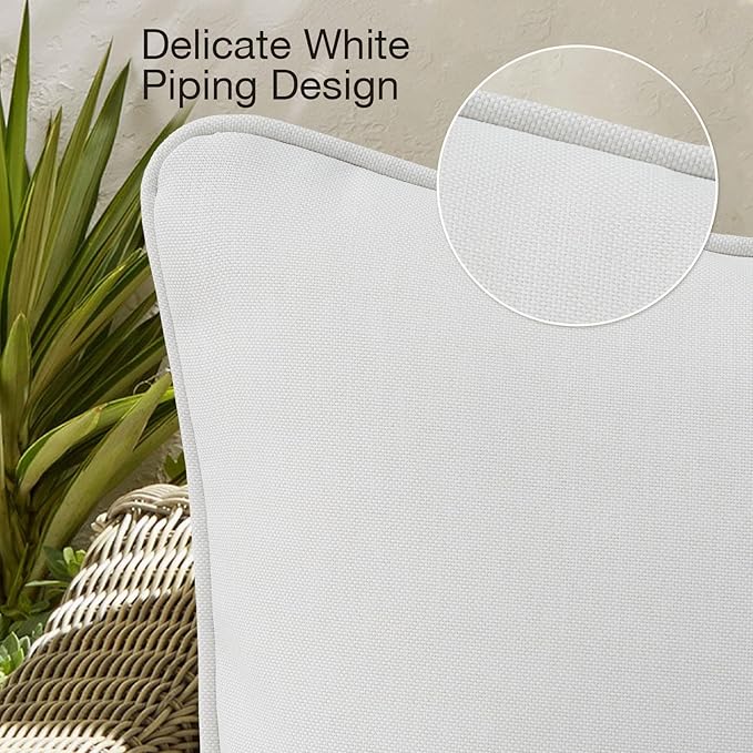 Decorative Outdoor Water Repellent Throw Pillows with Inserts, Set of 4, 18" x18" Pillows for Patio, Backyard, Bed, Couch, and Patio Furniture, Linen