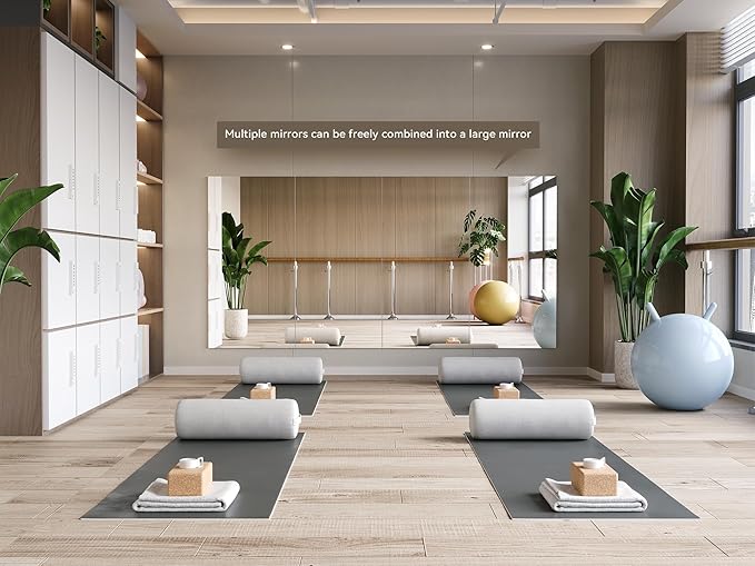 Brightify Frameless Mirror, 24x48 Inch Bathroom Mirrors for Over Sink, Large Tempered Glass Square Wall Mirror, Frameless Vanity Mirror for Gym, Yoga, Living Room, Bedroom, Entryway