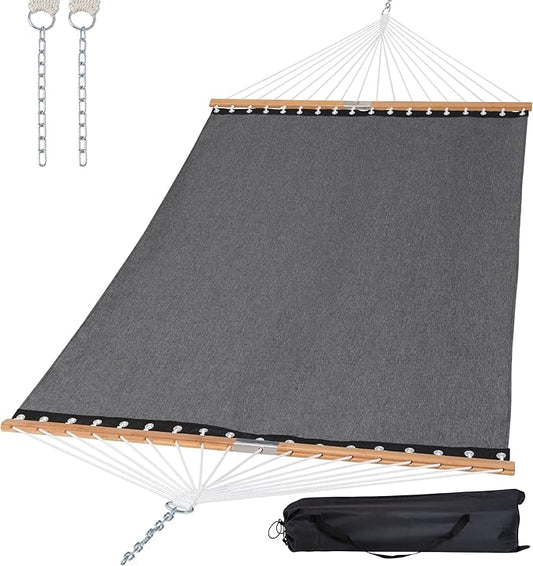 SUNCREAT Portable Double Outdoor Hammock, 450lbs Capacity, Quick Dry 2 Person Hammock with Carrying Bag, Dark Gray
