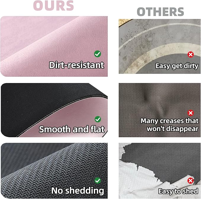 Pink Bath Mat, Bathroom Rugs Non Slip Washable Thin Absorbent Quick Dry Bath Mat Fits Under Door Bathroom Floor Mat Perfect for Bath, Shower, or Sink 24"x36" Pink