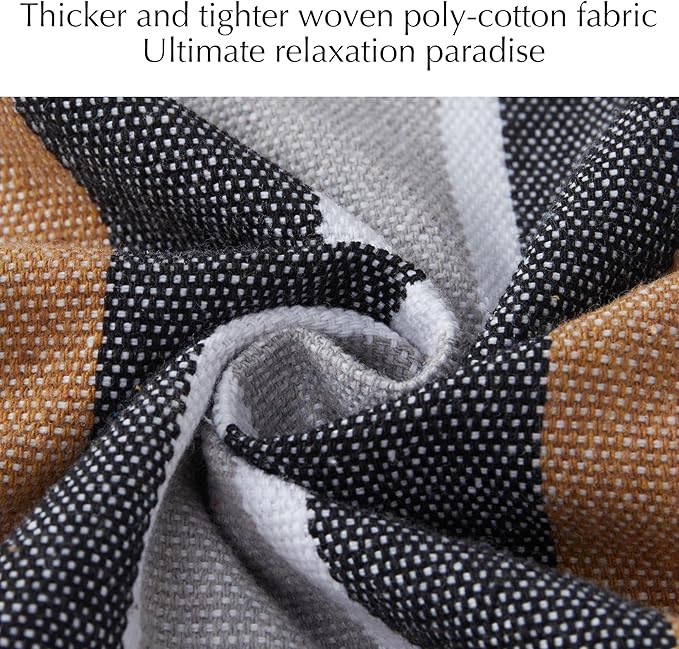 PNAEUT Double Hammocks for Outside, Replacement Outdoor Tree Hammock for Indoor Patio Porch Garden (Coffee, Medium)