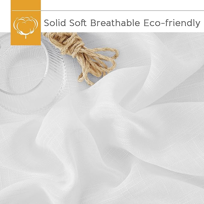 RYB HOME Extra Long Curtains 108 inches Long, Rod Pocket Breathable White Sheer Drapes for Living Room Bedroom Dining Floor to Ceiling Window, W 52 x L 108, 2 Panels
