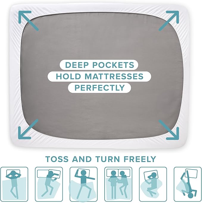 Bare Home Quilted Fitted Mattress Pad (Queen) - Cooling Mattress Cover - Easily Washable - Elastic Fitted Cover for Mattress - Stretch-to-Fit up to 15 Inches Deep (Queen)