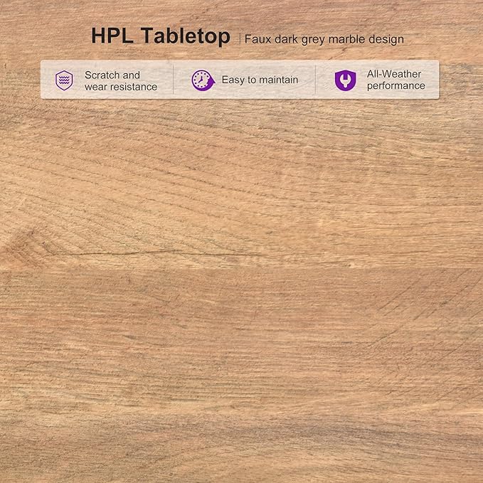 PURPLE LEAF 11 Pieces Large Outdoor Dining Set Patio Table and Chairs Set Aluminum Wicker Rattan Patio Furniture Set for Lawn Garden Backyard Brown