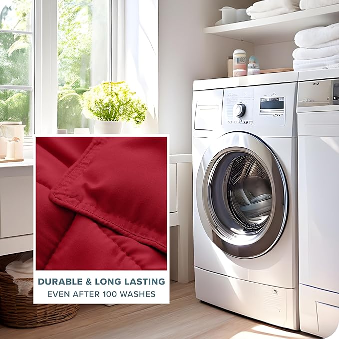 Bare Home Comforter Set - Full Size - Ultra-Soft - Goose Down Alternative - Premium 1800 Series - All Season Warmth (Full, Red)