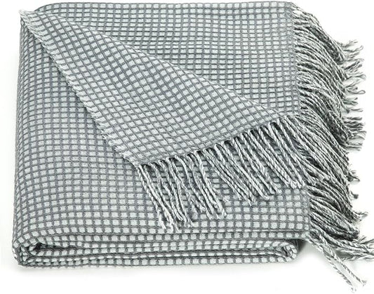 Spencer & Whitney Wool Throw Blankets - Soft, Lightweight Cashmere Wool, Yellow Throws for Twin Couch