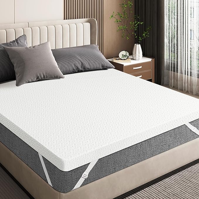 California King 3 Inch Gel Memory Foam Mattress Topper with Removable & Washable Breathable Cover, CertiPUR-US Certified