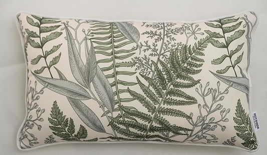 Pack of 2 Patio Lumbar Pillows, 12"x20" Fade Resistant Outdoor Waterproof Lumbar Pillow with Inners, Decorative Garden Lumbar Cushions for Home Patio Terrace Sofa Use