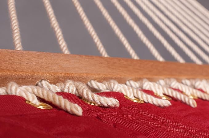 LA SIESTA Alabama Red Pepper - Quilted Spreader Bar Hammock Size King