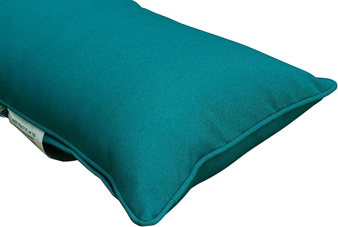 SewKer] Indoor/Outdoor Rectangle Toss Pillow/Lumbar Throw Pillows, Corded, Set of 2 Teal 3616