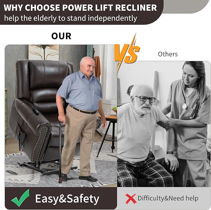 Recliner Chairs for Adults, Oversized Bedroom Chair with Massage, Sofa Chair Home Theater Seating with Lumbar Support, Comfortable Lift Chair for Elderly, Glider Nursery Chair for Living Room