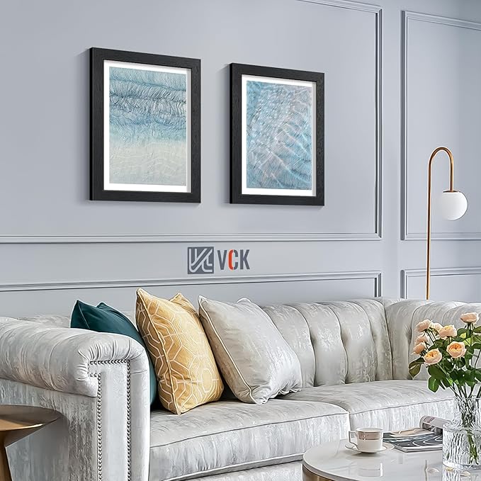 VCK 11x14 Picture Frame, Black Wood 14 x 11 Diploma Document Frames, Home or Gallery Wall Hanging, 1 Pack