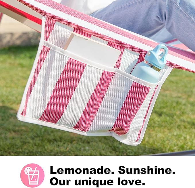 Waterproof Double Hammock with Stand for Outside Heavy Duty, 2 Person 55'' Large Quick Dry Textilene Hammocks with Hardwood Spreader Bar, Pillow, Side Pocket, 475lbs Capacity (Pink & White)