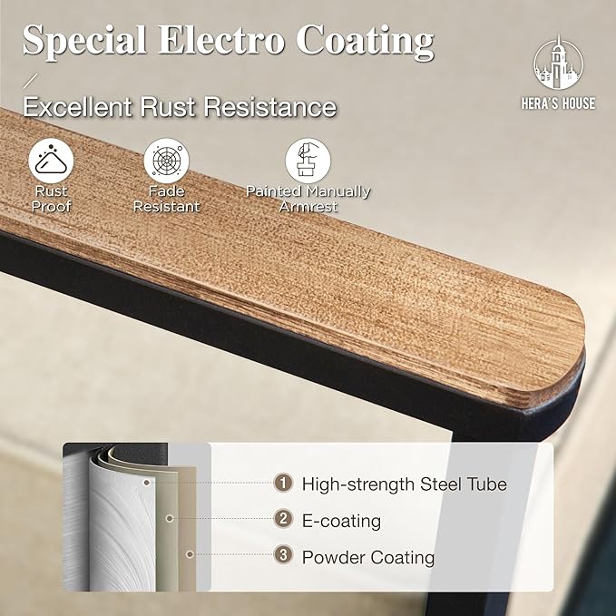 HERA'S HOUSE 9 Piece Modern Outdoor Dining Set, Patio Table and Chairs for 8, 2 x Cushioned Swivel Chairs and 6 x Fixed Chairs, 83" Large Rectangle Dining Table