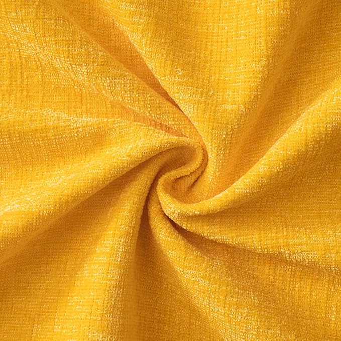 MIULEE Pack of 2 Couch Throw Pillow Covers 16x16 Inch Soft Goose Yellow Chenille Pillow Covers for Sofa Living Room Solid Dyed Pillow Cases