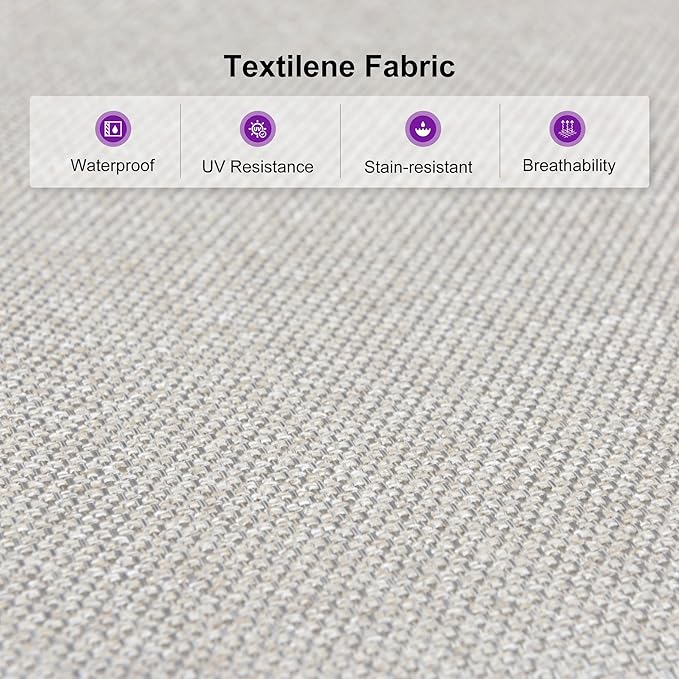 PURPLE LEAF Patio Dining Set for 6 Furniture Set Aluminum Rattan Wicker Patio Table and Chairs Set for Lawn Backyard Deep Teak