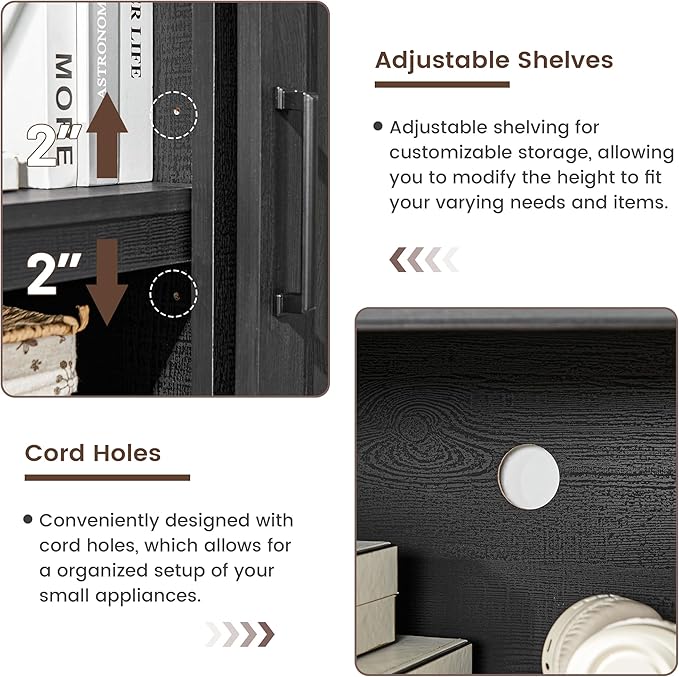 Farmhouse TV Stand for Living Room, Large Black Entertainment Center with Storage, TV Console for Bedroom, TV Stand with Sliding Barn Door Television Stands for 80 Inch TV, 38 Inch Tall Media Cabinet