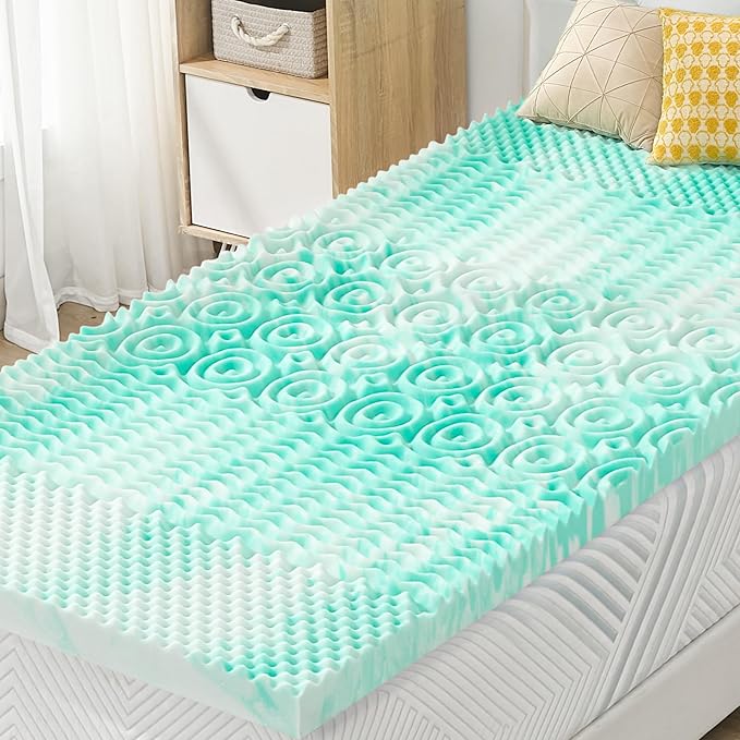 SINWEEK 1.5 Inch Memory Foam Mattress Topper Twin XL, Twin Extra Long Mattress Pads for College Dorm Single Bed, Pressure Relieve CertiPUR-US Certified, 39x80 Inches, Green