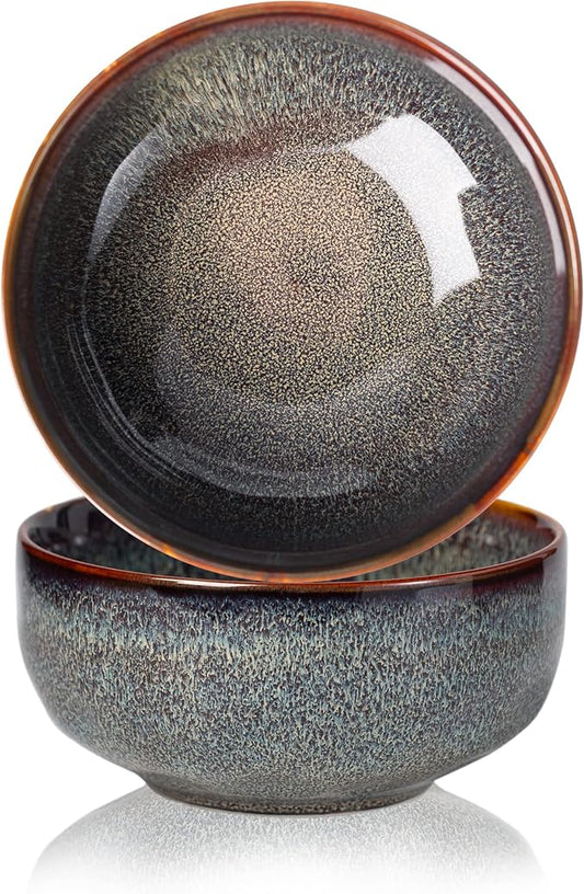 22 Ounce Serving Bowls Set - Ceramic Bowl Set of 2-5.75 inch for Salad, Soup,Cereal Bowls for Kitchen