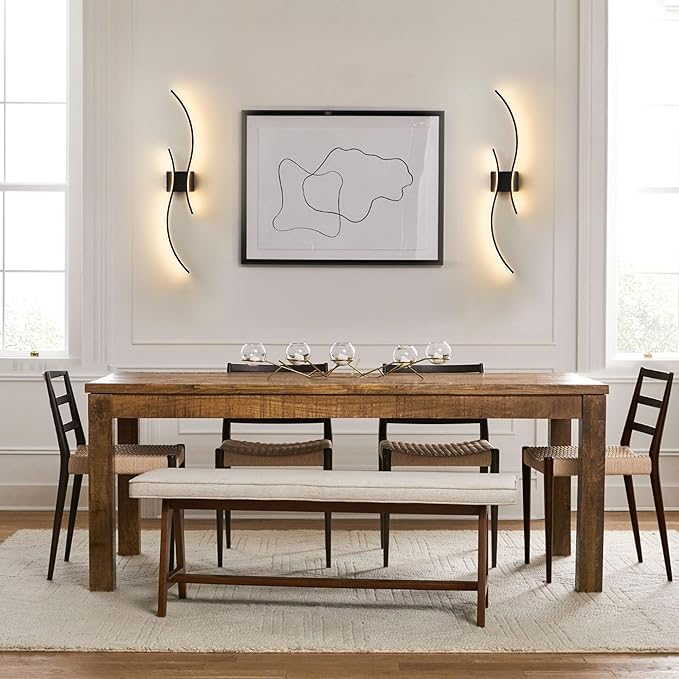 Battery Operated Wall Sconces with Remote Control, Stepless Colors 3000K-6000K & Dimming, LED Black Wireless Wall Light for Living Room, Hallway, Bedroom, 39.3 Inch (1 Pack)