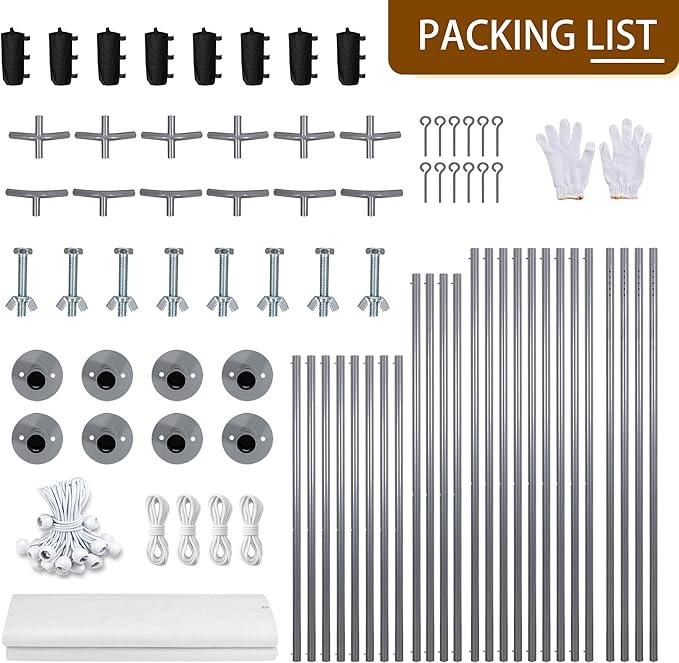 Walsunny Carport 10x20ft Heavy Duty Carport Canopy with Roll-up Ventilated Windows, Portable Garage with Removable Sidewalls, Car Canopy with All-Season Tarp for Car, SUV, Truck, Boat