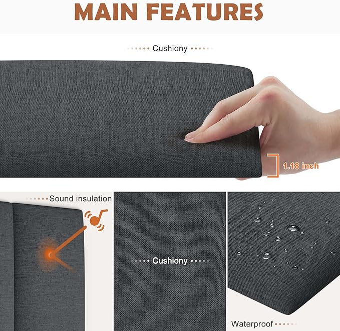 IFNOW Upholstered Wall Mounted Headboard, 3D Soundproof Wall Panels Peel and Stick for King Size, Reusable and Removable Tufted Bed Headboard in Black (12 Panels, 10" x 24")