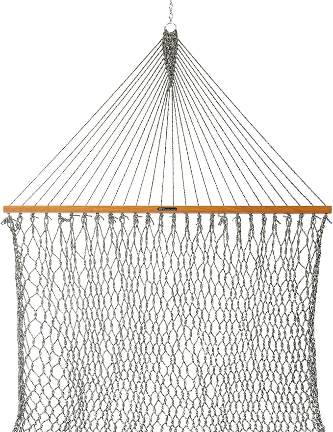 Original Pawleys Island 15DCOTG Presidential Green Oatmeal Heirloom Tweed DURACORD Rope Hammock w/Extension Chains & Tree Hooks, Handcrafted in The USA, 450 LB Weight Capacity, 13 ft. x 65 in.