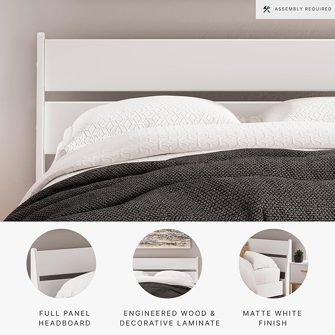 Signature Design by Ashley Socalle Coastal Panel Headboard, Full, White