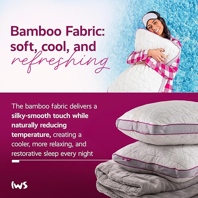 Adjustable Cooling Pillow, Neck Support, Queen Size Bed Pillows for Sleeping, Gel Cross Cut Memory Foam, Side Sleepers, Snow® Pillow