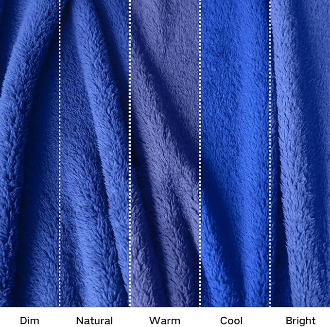 Sherpa Throw Blanket for Bed, Super Soft Cozy Fuzzy Plush Blankets for Winter, Reversible Thick Warm Blanket for Bed, Couch, Living Room, Navy, Queen Size 90"x 90"