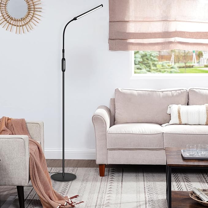 EBEST Led Floor Lamp for Eyelash Extensions Standing Floor Lamps for Office Eyelash lamp Tattoo Light Reading Lamp for Bedroom Makeup Lash Light Extension (Black - RY)