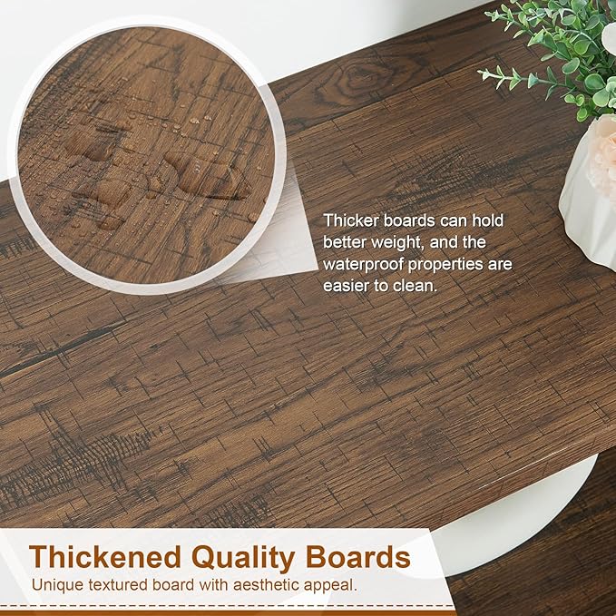 HOMISSUE Entryway Console Table, Rustic Console Table with Wide Storage, Industrial Foyer for Entryway with 3-Tier Open Shelves, Entry Tables for Living Room, Hallway, Brown, 47 Inch