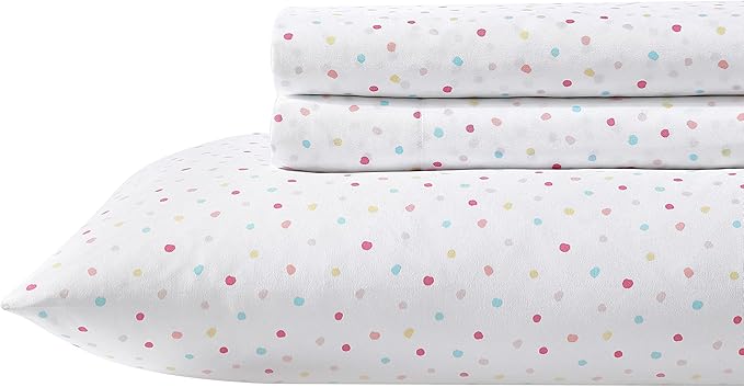 Laura Ashley Kids - Queen Sheet Set, Soft & Wrinkle-Resistant Toddler Bedding Set, Fun & Whimsical Bedroom Decor, Ideal Girl Room Essentials, Bed Sheets with Matching Pillowcases (Confetti Pink)