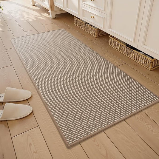 RESARE Non Slip Bathroom Runner - Machine Washable Bath Rugs, Super Absorbent Bath Mat Quick Dry Bath Runner, Bath Mat Ultra Soft Rugs for Bathroom Floor, 24"x47" Brown
