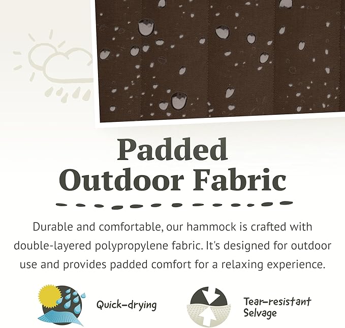 LA SIESTA Alabama Arabica - Weather-Resistant Quilted Spreader Bar Hammock Size King